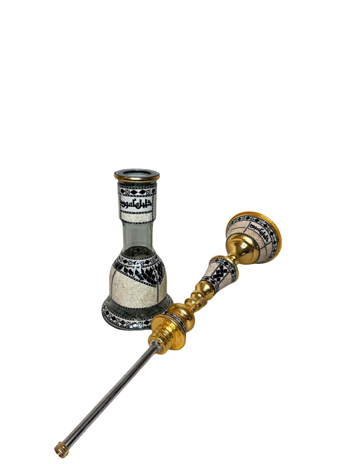 Khalil Maamoon Egyptian Hookah shisha set handcrafted, lotus sadaf 1 level