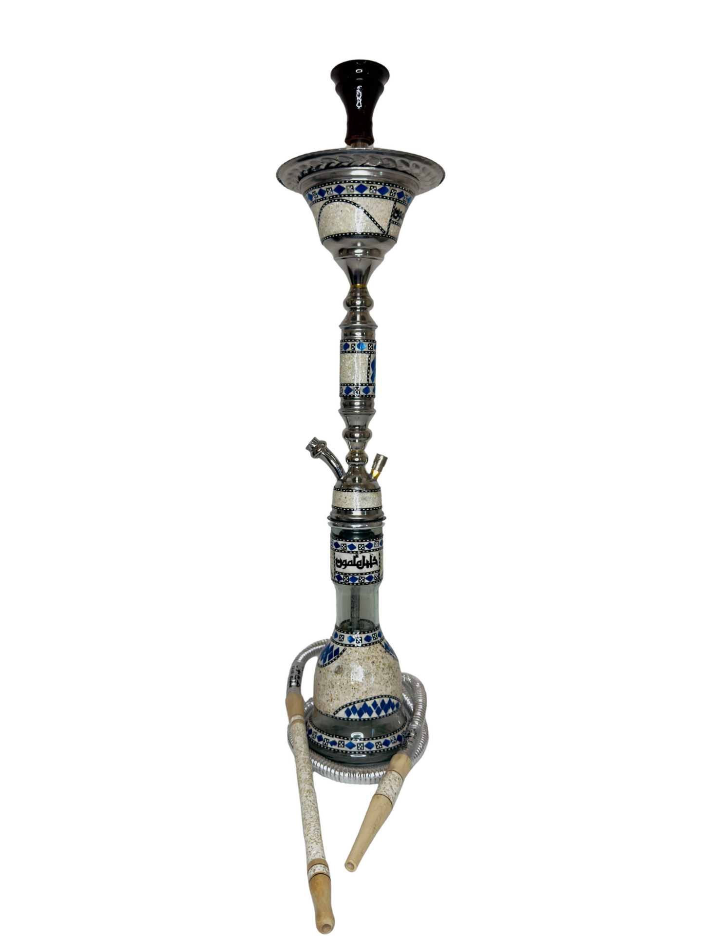 Khalil Maamoon Egyptian Hookah shisha set handcrafted Seashell Omda Sadaf Silver