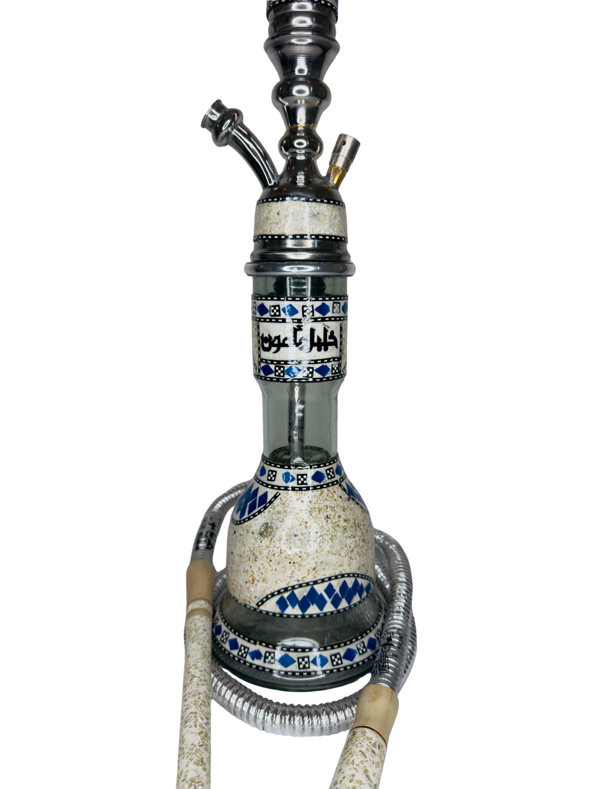 Khalil Maamoon Egyptian Hookah shisha set handcrafted Seashell Omda Sadaf Silver