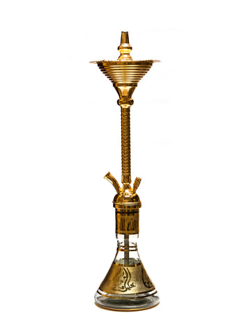 CACHIMBA / SHISHA artesanal Khalil Mamoon Doble KAMAJA GOLD ORO GRANDE  NUEVA