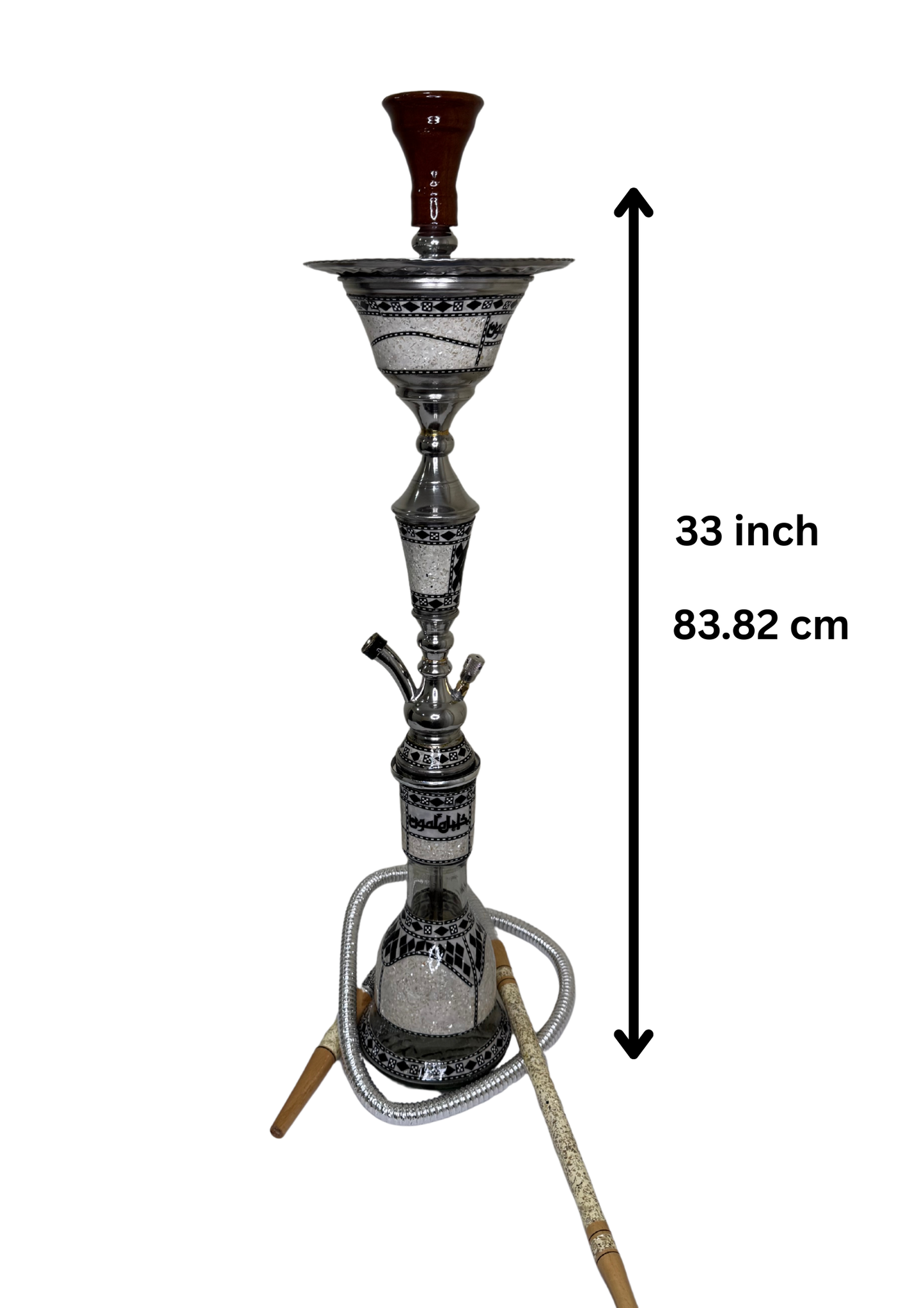 Khalil Maamoon Egyptian Hookah shisha set handcrafted, lotus sadaf 1 level