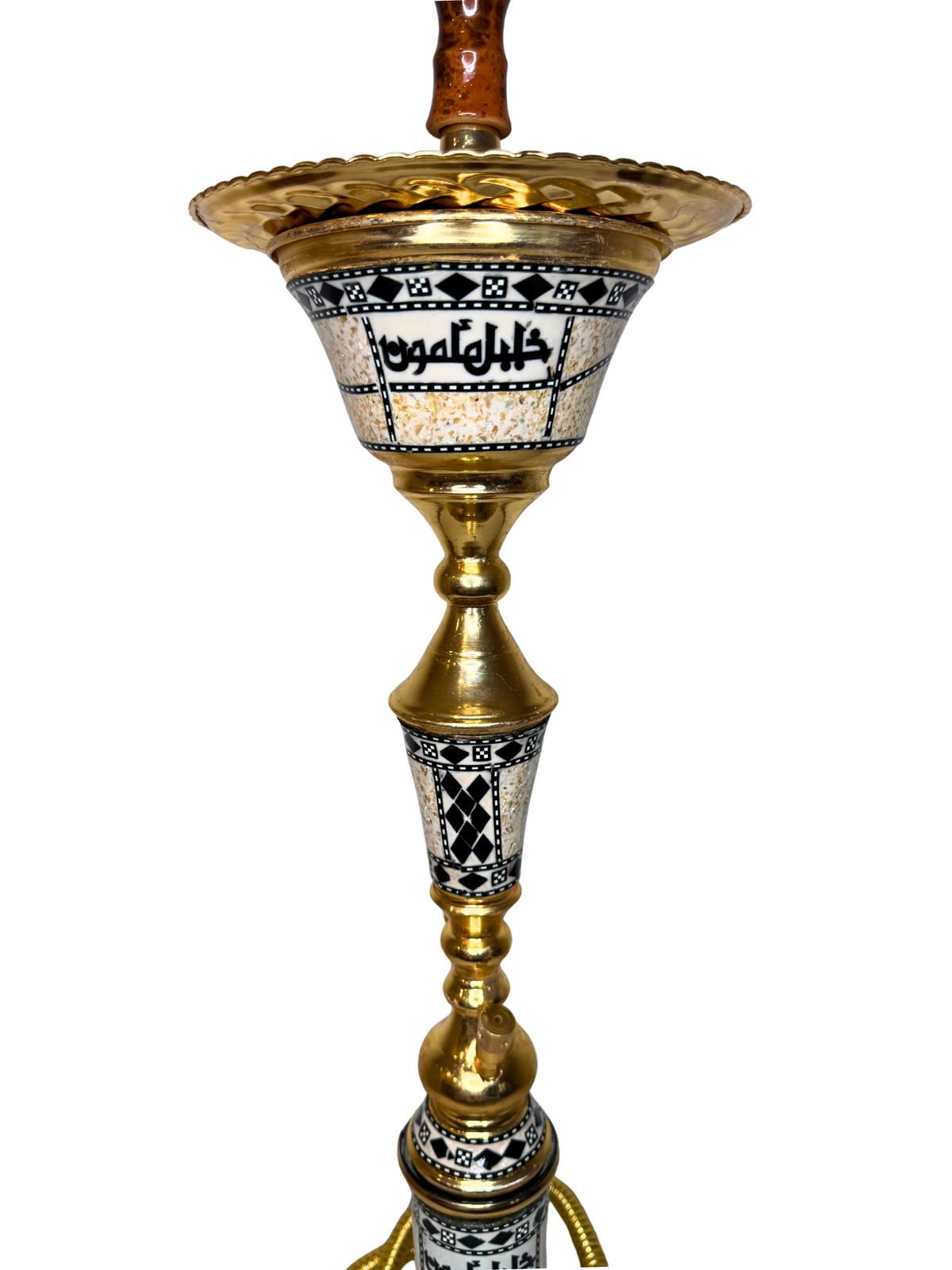 Khalil Maamoon Egyptian Hookah shisha set handcrafted, lotus sadaf 1 level