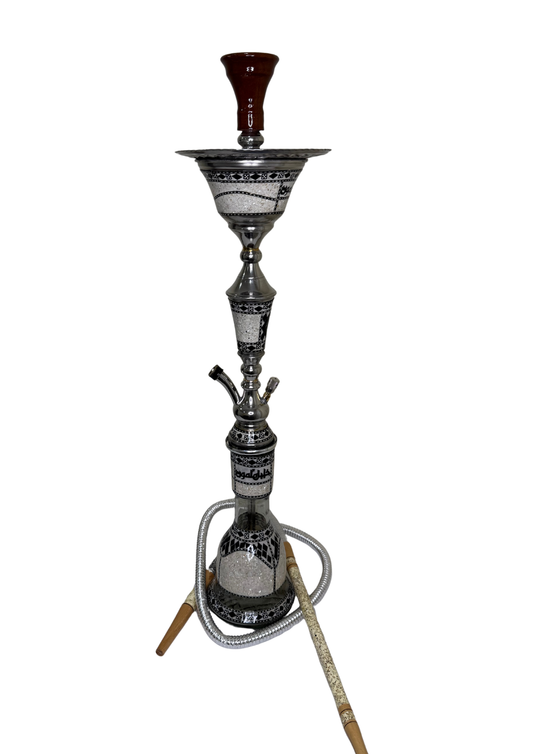 Khalil Maamoon Egyptian Hookah shisha set handcrafted, lotus sadaf 1 level