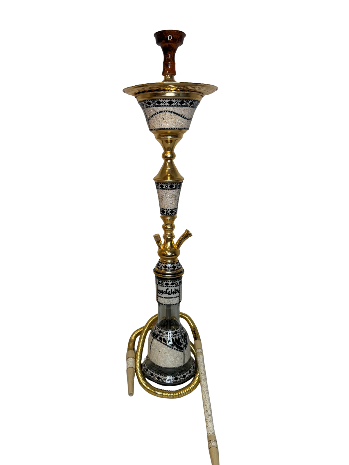 Khalil Maamoon Egyptian Hookah shisha set handcrafted, lotus sadaf 1 level