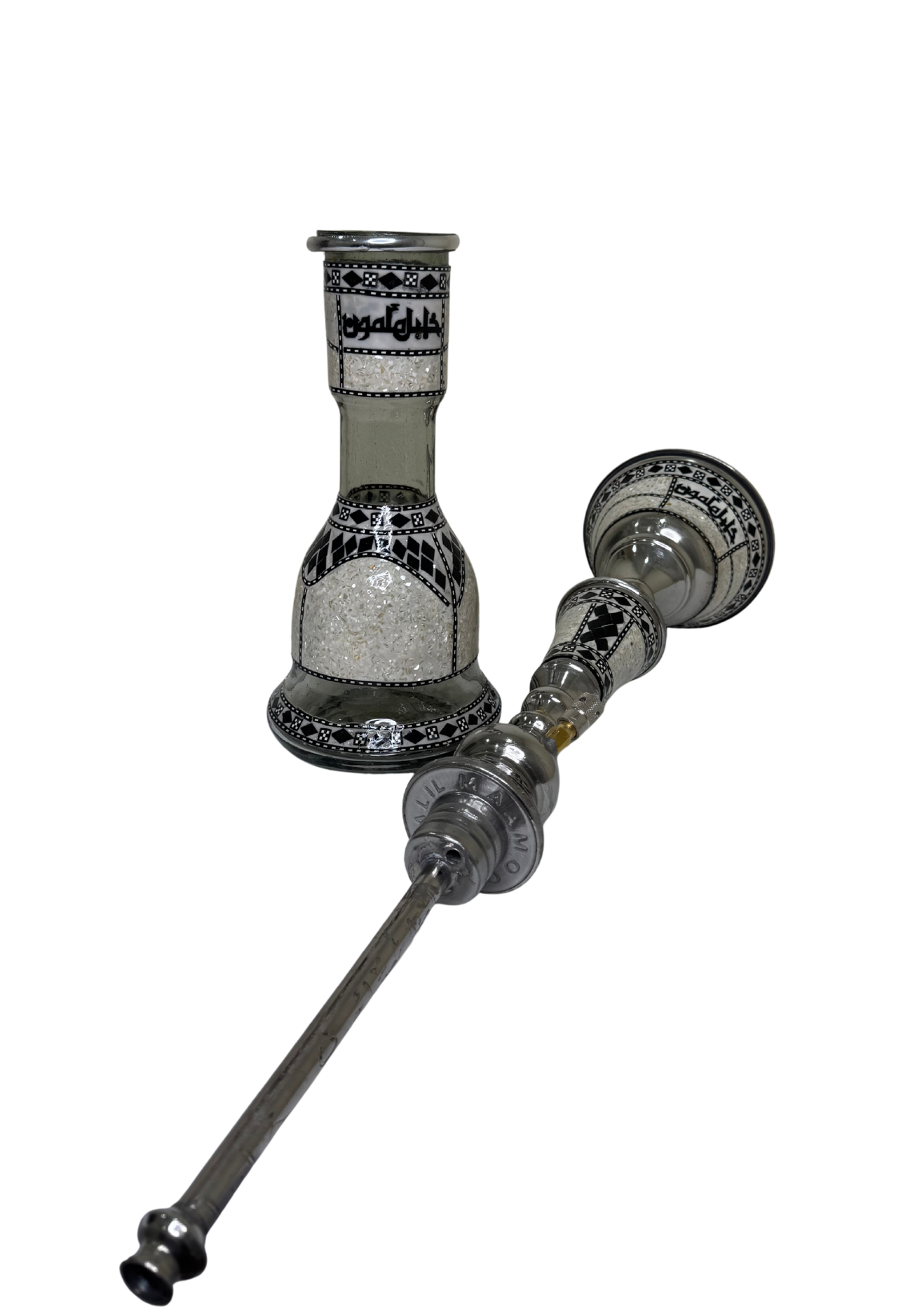 Khalil Maamoon Egyptian Hookah shisha set handcrafted, lotus sadaf 1 level