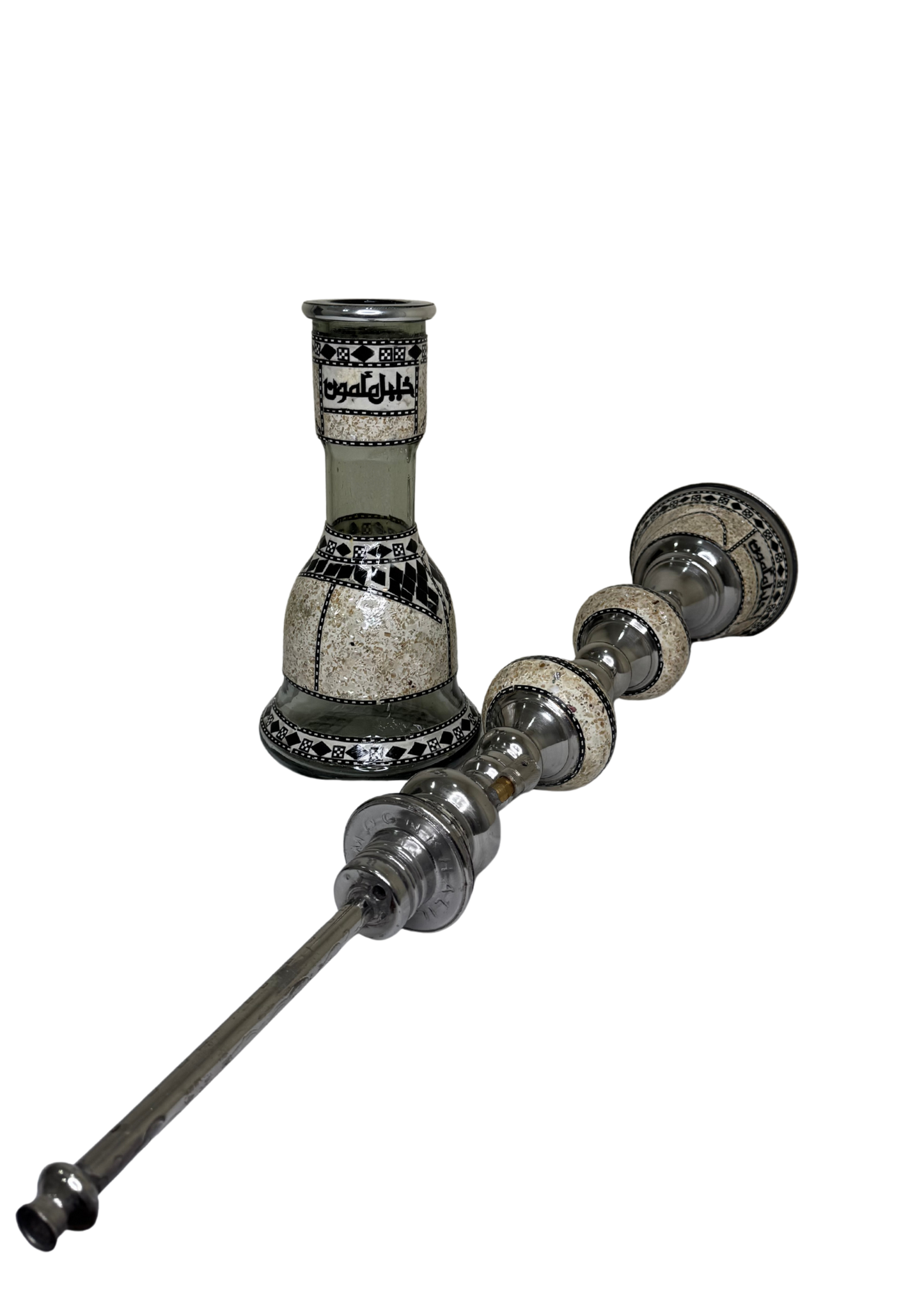 Khalil Maamoon Egyptian Hookah shisha set handcrafted Ice Sadaf chiller 2 level